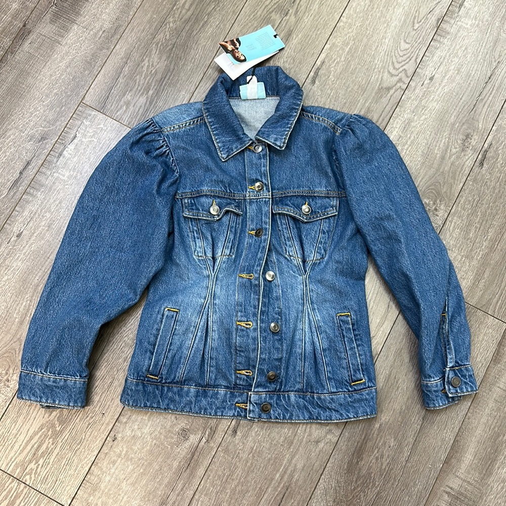 Future Collective Blue Jean Jacket denim jacket new with tags size XXS Cinched